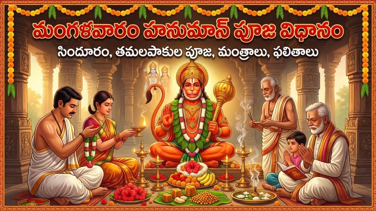 మంగళవారం హనుమాన్ పూజ విధానం - సిందూరం, తమలపాకుల పూజ, మంత్రాలు మరియు ఫలితాలు | Mangalavaram Hanuman Pooja Vidhanam in Telugu