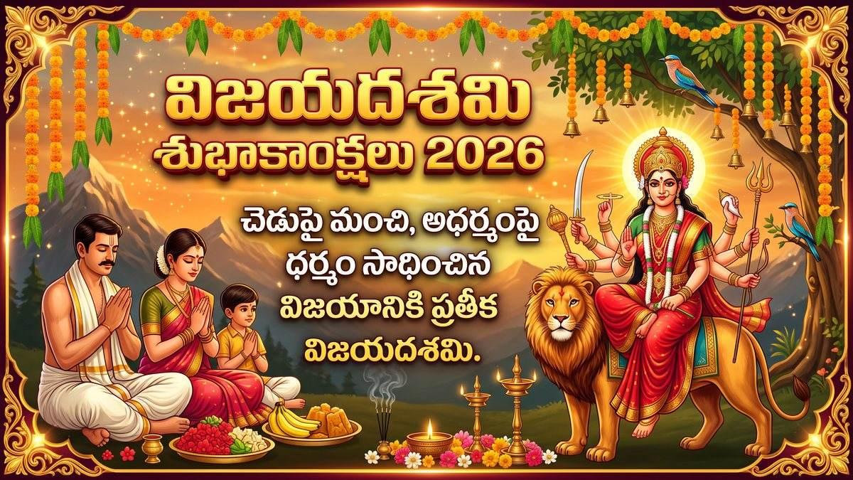 విజయదశమి శుభాకాంక్షలు 2026 - దసరా విషెస్, సందేశాలు మరియు సంప్రదాయాలు | Vijayadashami Wishes 2026 in Telugu