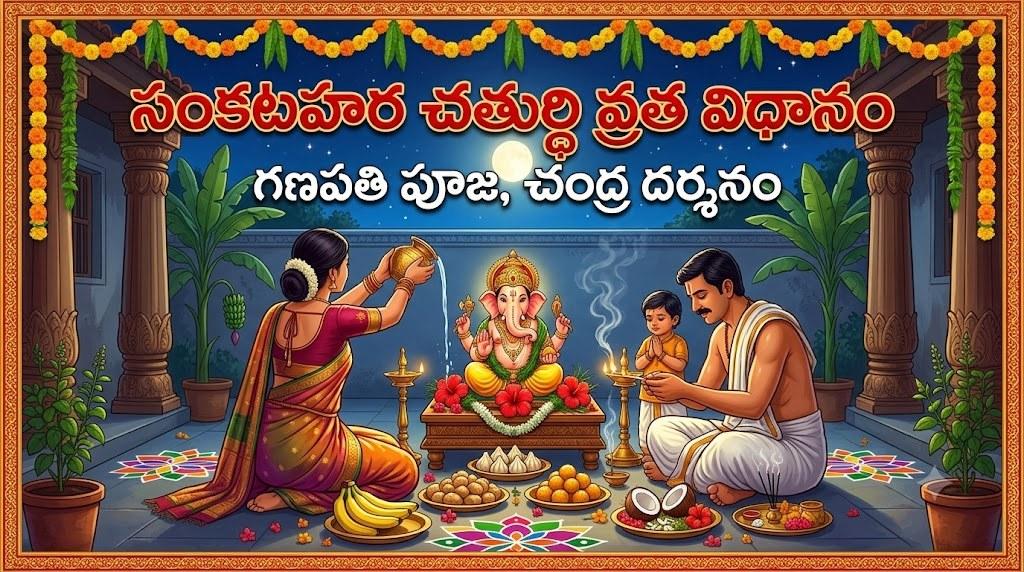 సంకటహర చతుర్థి వ్రత విధానం - పూజ, చంద్ర దర్శనం, 2026 తేదీలు | Sankatahara Chaturthi Vratham in Telugu
