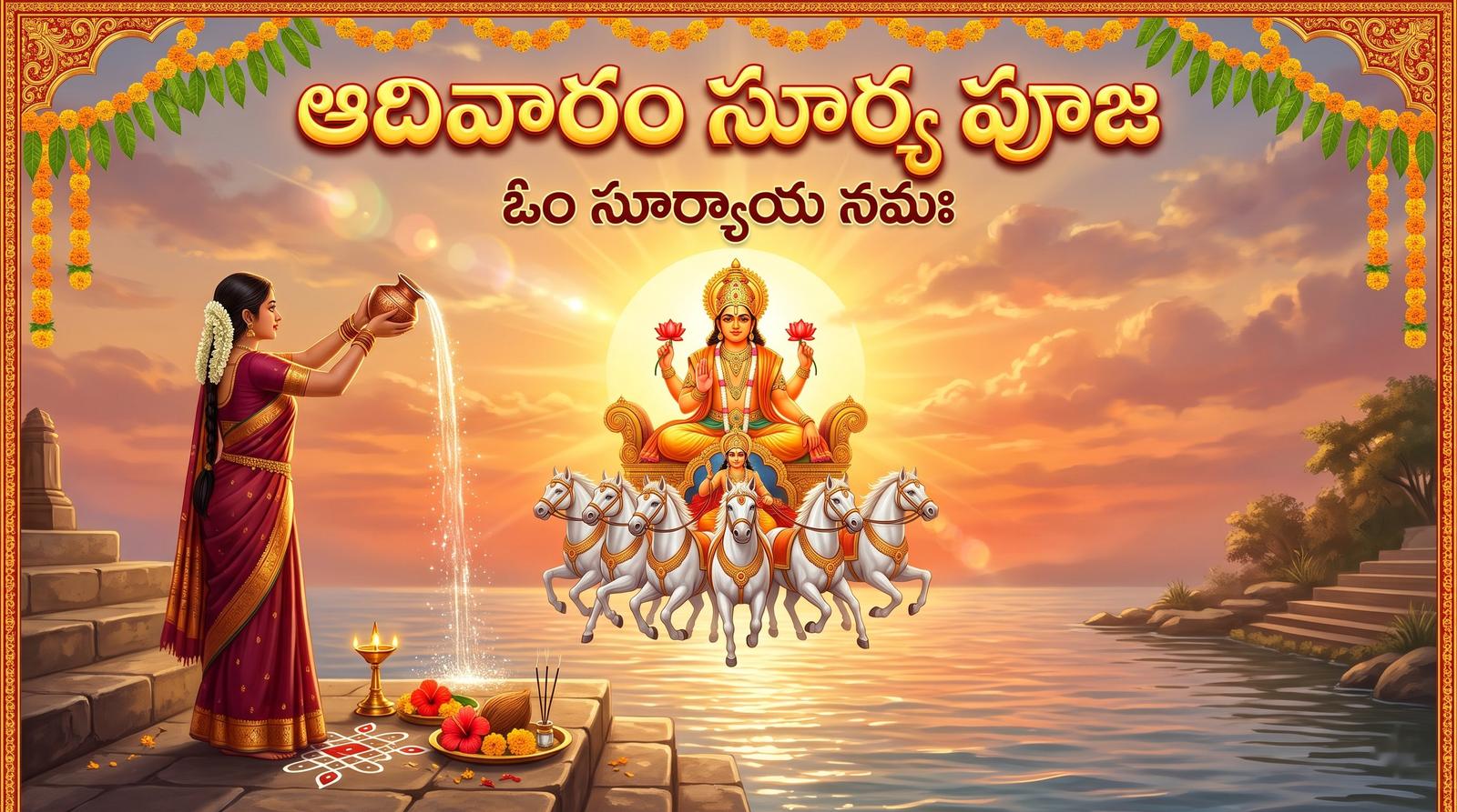 ఆదివారం సూర్య పూజ విధానం - ఇంట్లో సులభంగా, మంత్రాలు, నియమాలు | Adivaram Surya Pooja Vidhanam in Telugu